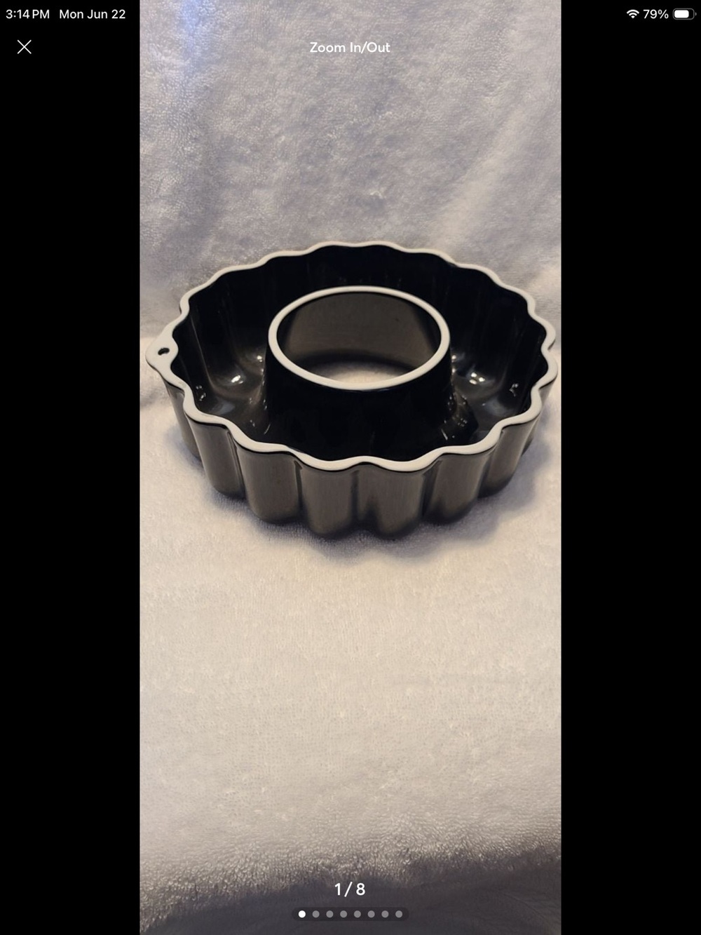 Dansk Black Bundt Pan with White Rim